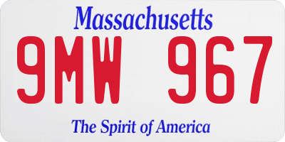MA license plate 9MW967