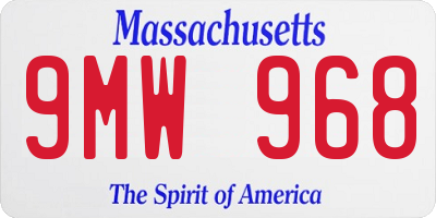 MA license plate 9MW968