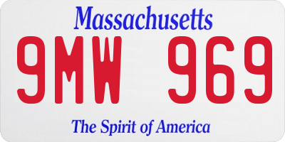 MA license plate 9MW969