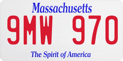 MA license plate 9MW970