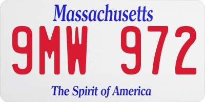 MA license plate 9MW972