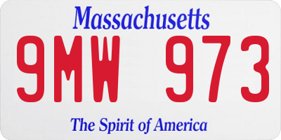 MA license plate 9MW973