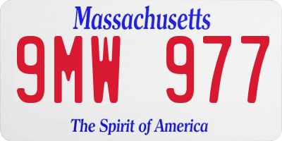 MA license plate 9MW977