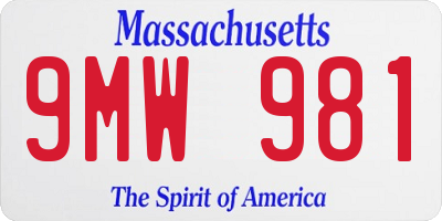 MA license plate 9MW981