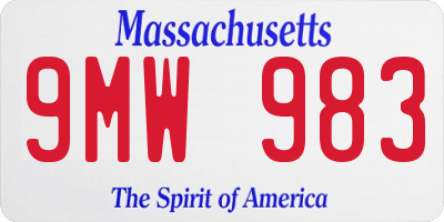 MA license plate 9MW983