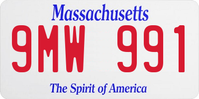 MA license plate 9MW991