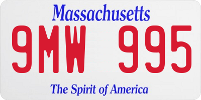 MA license plate 9MW995