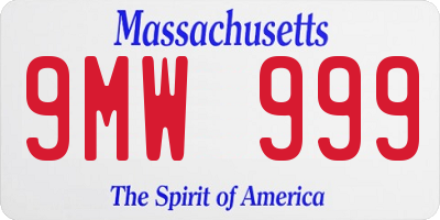 MA license plate 9MW999