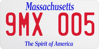 MA license plate 9MX005