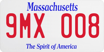 MA license plate 9MX008