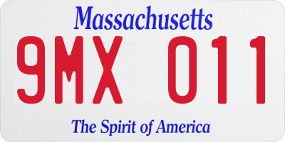 MA license plate 9MX011
