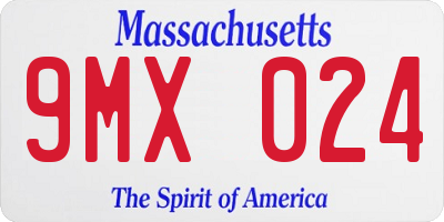 MA license plate 9MX024