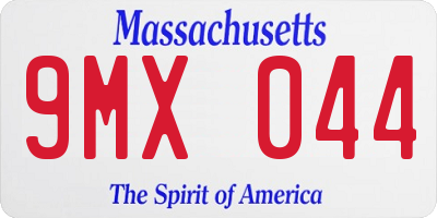MA license plate 9MX044