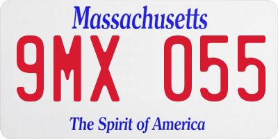 MA license plate 9MX055