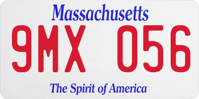 MA license plate 9MX056