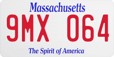 MA license plate 9MX064