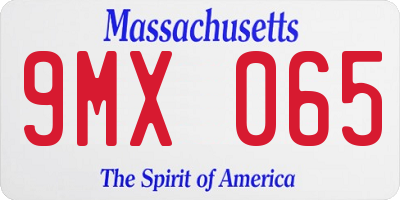 MA license plate 9MX065