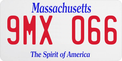 MA license plate 9MX066
