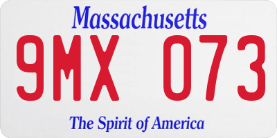 MA license plate 9MX073