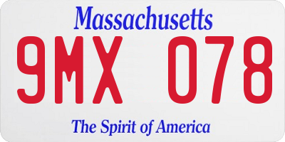 MA license plate 9MX078