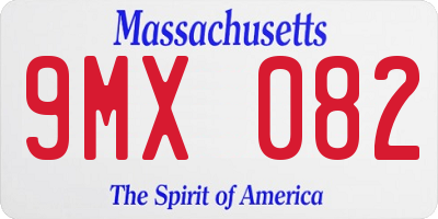 MA license plate 9MX082