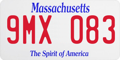 MA license plate 9MX083