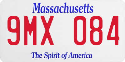 MA license plate 9MX084