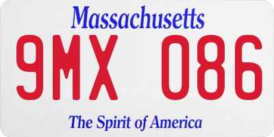 MA license plate 9MX086