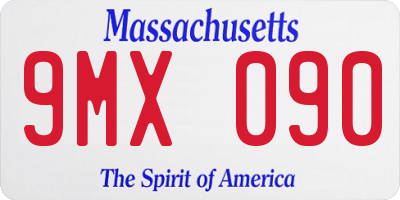 MA license plate 9MX090