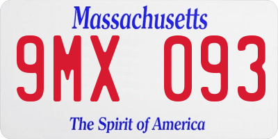 MA license plate 9MX093