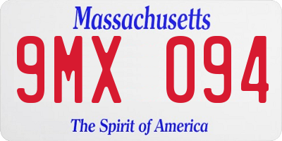 MA license plate 9MX094