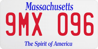 MA license plate 9MX096