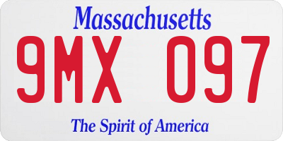 MA license plate 9MX097