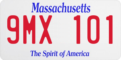 MA license plate 9MX101