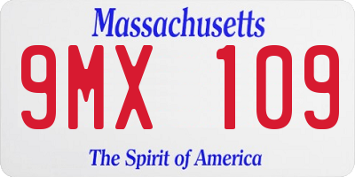MA license plate 9MX109