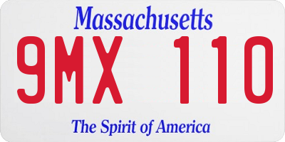 MA license plate 9MX110