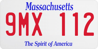 MA license plate 9MX112