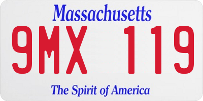 MA license plate 9MX119