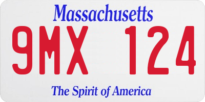 MA license plate 9MX124