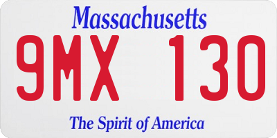 MA license plate 9MX130