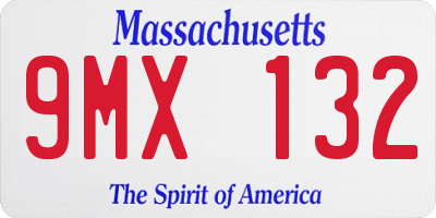 MA license plate 9MX132
