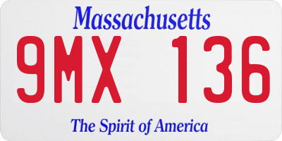 MA license plate 9MX136