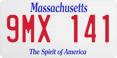 MA license plate 9MX141