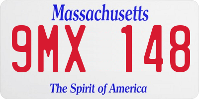 MA license plate 9MX148