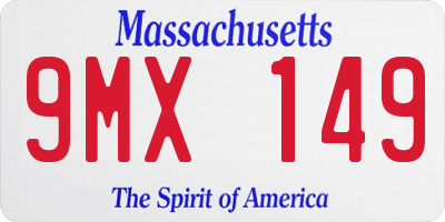 MA license plate 9MX149