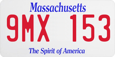 MA license plate 9MX153