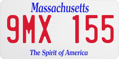 MA license plate 9MX155