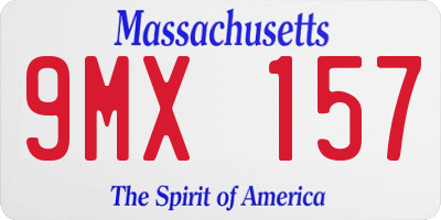 MA license plate 9MX157