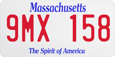 MA license plate 9MX158
