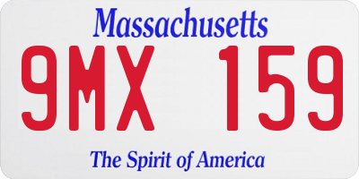 MA license plate 9MX159